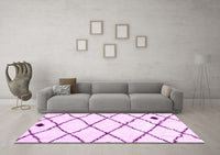 Machine Washable Solid Pink Modern Rug, wshcon2991pnk