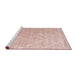 Serging Thickness of Machine Washable Contemporary Deep Rose Pink Rug, wshcon2992