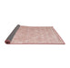 Thickness of Contemporary Deep Rose Pink Trellis Rug, con2992