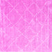 Square Machine Washable Trellis Pink Modern Rug, wshcon2992pnk