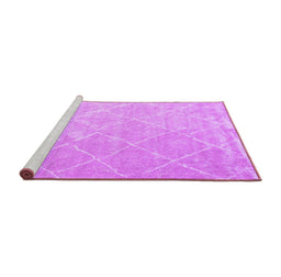 Sideview of Machine Washable Trellis Purple Modern Area Rugs, wshcon2992pur