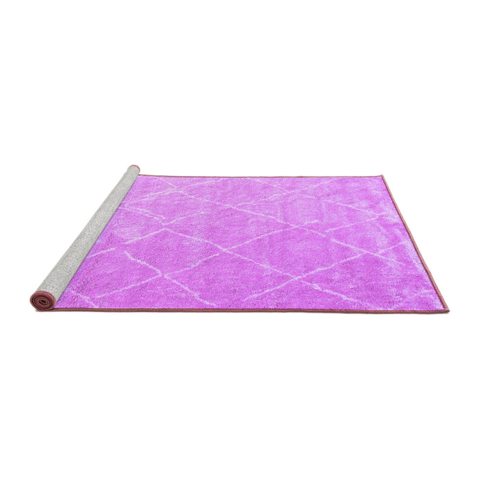 Sideview of Machine Washable Trellis Purple Modern Area Rugs, wshcon2992pur