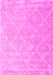 Machine Washable Trellis Pink Modern Rug, wshcon2992pnk