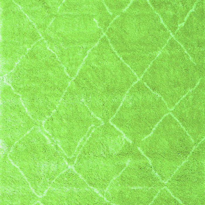 Serging Thickness of Machine Washable Trellis Green Modern Area Rugs, wshcon2992grn