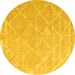 Round Trellis Yellow Modern Rug, con2992yw