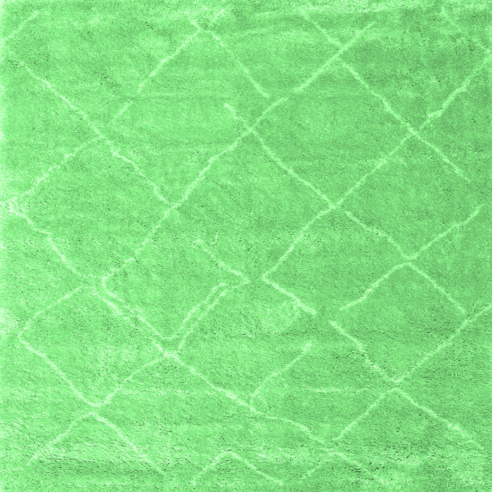 Square Machine Washable Trellis Emerald Green Modern Area Rugs, wshcon2992emgrn
