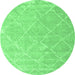 Round Trellis Emerald Green Modern Rug, con2992emgrn