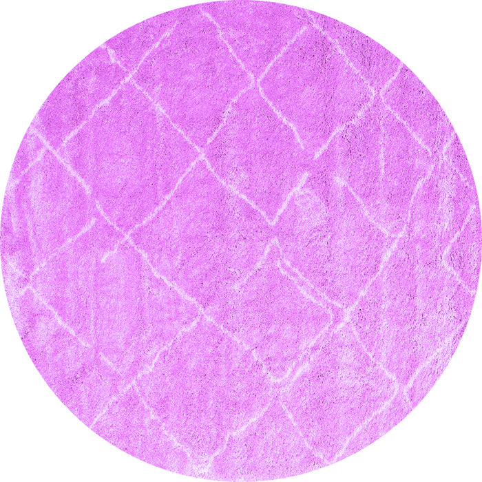 Round Machine Washable Trellis Purple Modern Area Rugs, wshcon2992pur