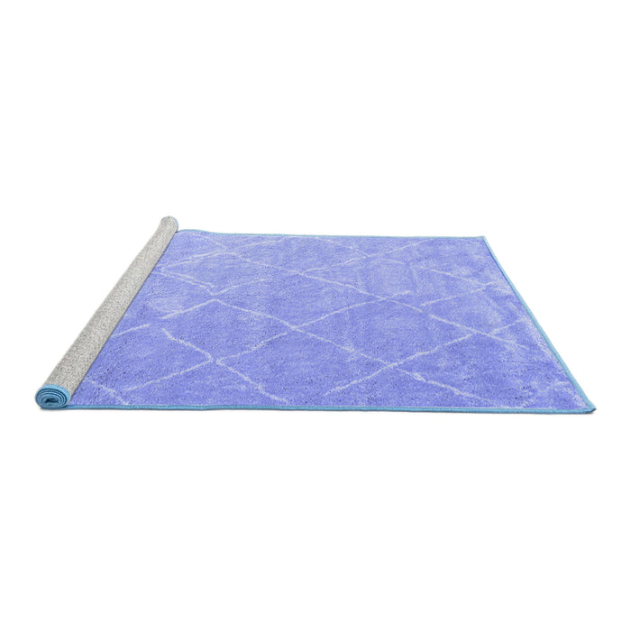 Sideview of Machine Washable Trellis Blue Modern Rug, wshcon2992blu