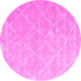 Round Trellis Pink Modern Rug, con2992pnk