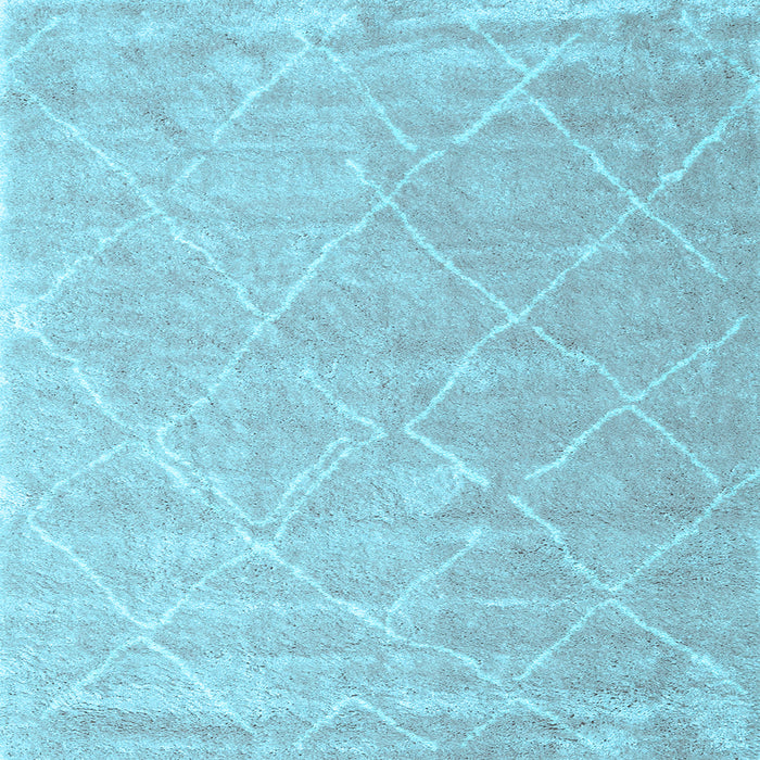 Square Machine Washable Trellis Light Blue Modern Rug, wshcon2992lblu