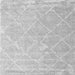 Round Machine Washable Trellis Gray Modern Rug, wshcon2992gry