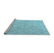 Sideview of Machine Washable Trellis Light Blue Modern Rug, wshcon2992lblu