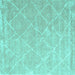 Square Trellis Turquoise Modern Rug, con2992turq