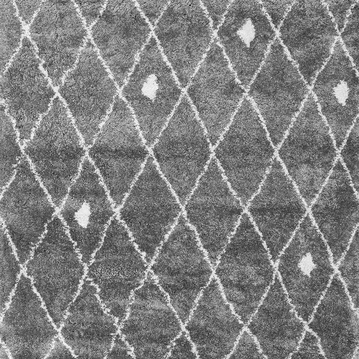 Serging Thickness of Machine Washable Trellis Gray Modern Rug, wshcon2993gry