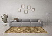 Machine Washable Trellis Brown Modern Rug, wshcon2993brn