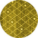 Round Trellis Yellow Modern Rug, con2993yw