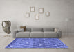 Machine Washable Trellis Blue Modern Rug in a Living Room, wshcon2993blu