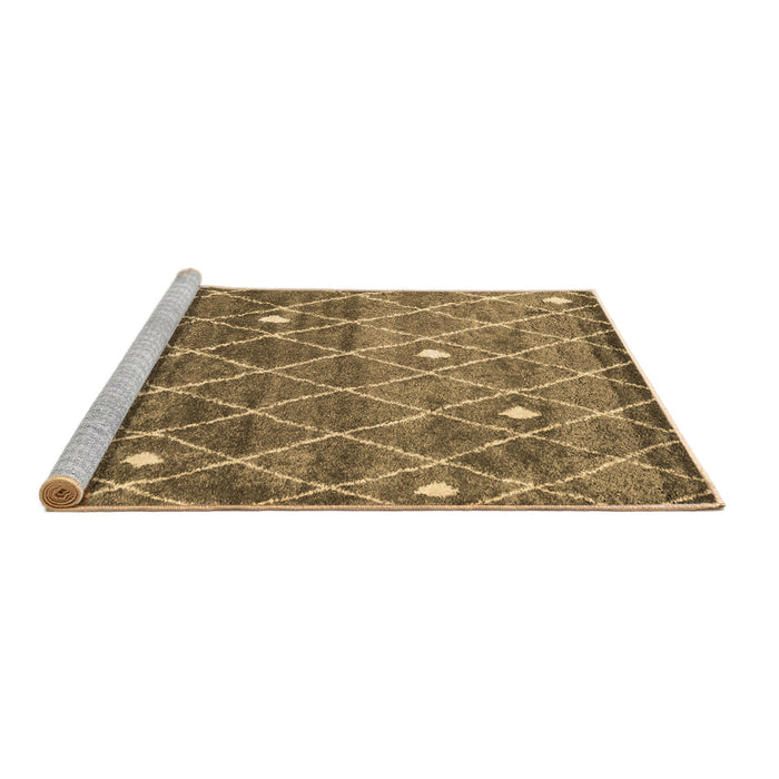 Sideview of Machine Washable Trellis Brown Modern Rug, wshcon2993brn