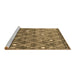 Sideview of Machine Washable Trellis Brown Modern Rug, wshcon2993brn