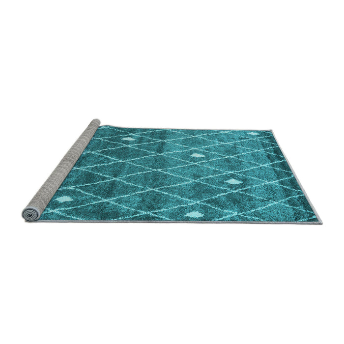 Sideview of Machine Washable Trellis Light Blue Modern Rug, wshcon2993lblu