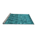 Sideview of Machine Washable Trellis Light Blue Modern Rug, wshcon2993lblu