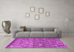 Machine Washable Trellis Pink Modern Rug in a Living Room, wshcon2993pnk