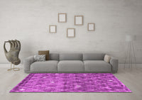 Machine Washable Trellis Pink Modern Rug, wshcon2993pnk