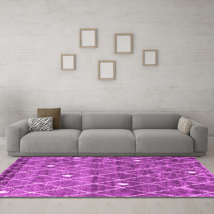Machine Washable Trellis Pink Modern Rug in a Living Room, wshcon2993pnk