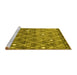 Sideview of Machine Washable Trellis Yellow Modern Rug, wshcon2993yw