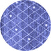 Round Trellis Blue Modern Rug, con2993blu