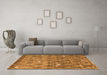 Machine Washable Trellis Orange Modern Area Rugs in a Living Room, wshcon2993org