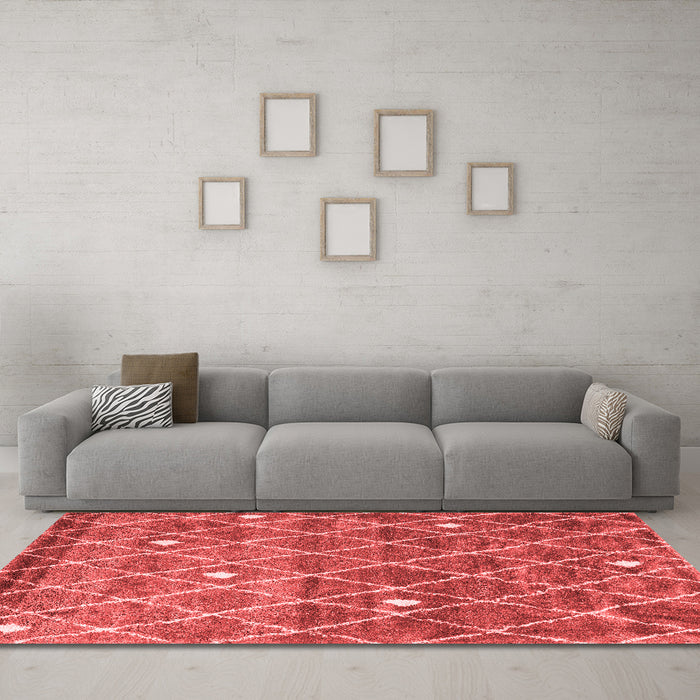 Modern Red Washable Rugs