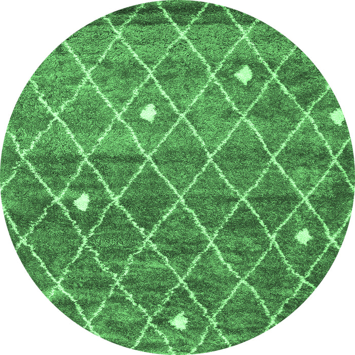 Round Trellis Emerald Green Modern Rug, con2993emgrn