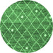 Round Trellis Emerald Green Modern Rug, con2993emgrn