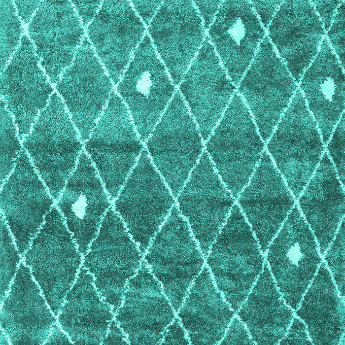 Machine Washable Trellis Turquoise Modern Area Rugs, wshcon2993turq