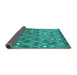 Sideview of Trellis Turquoise Modern Rug, con2993turq