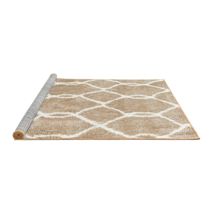 Serging Thickness of Machine Washable Contemporary Wheat Beige Rug, wshcon2994
