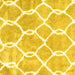 Square Machine Washable Trellis Yellow Modern Rug, wshcon2994yw