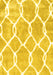 Machine Washable Trellis Yellow Modern Rug, wshcon2994yw