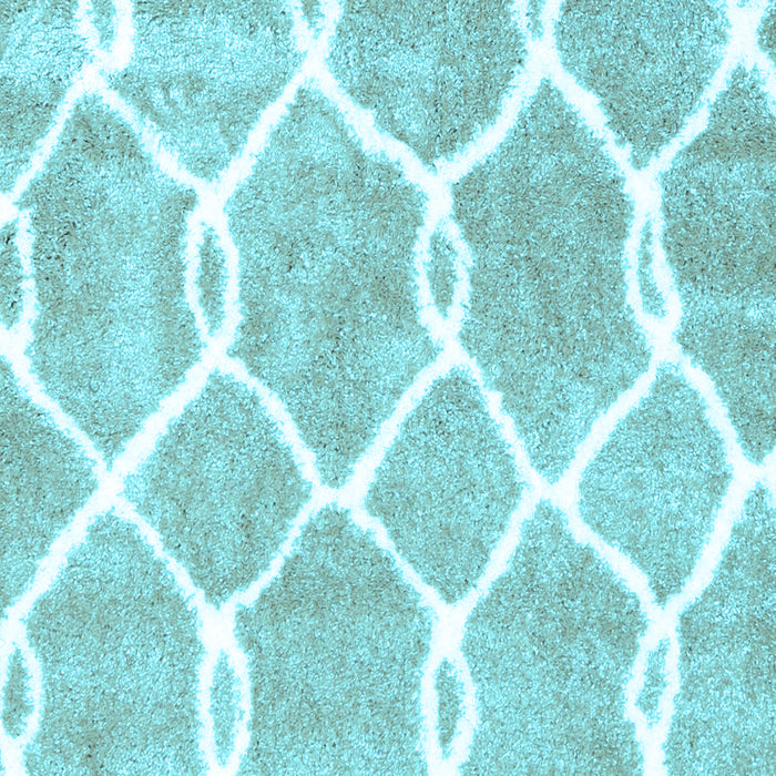 Machine Washable Trellis Light Blue Modern Rug, wshcon2994lblu