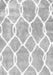 Serging Thickness of Machine Washable Trellis Gray Modern Rug, wshcon2994gry