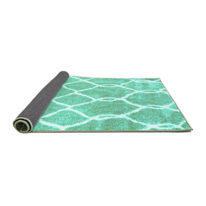 Sideview of Trellis Turquoise Modern Rug, con2994turq