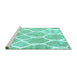 Sideview of Machine Washable Trellis Turquoise Modern Area Rugs, wshcon2994turq