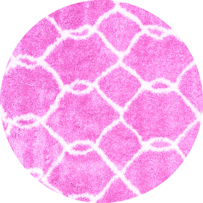 Round Trellis Pink Modern Rug, con2994pnk