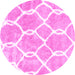 Round Trellis Pink Modern Rug, con2994pnk