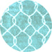 Round Trellis Light Blue Modern Rug, con2994lblu