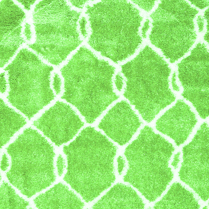 Serging Thickness of Trellis Green Modern Rug, con2994grn