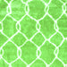 Round Machine Washable Trellis Green Modern Area Rugs, wshcon2994grn