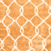 Round Machine Washable Trellis Orange Modern Area Rugs, wshcon2994org